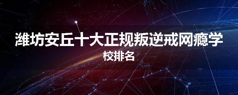 潍坊安丘十大正规叛逆戒网瘾学校排名