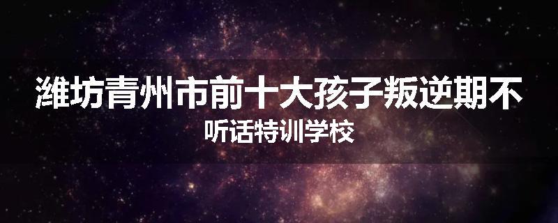 潍坊青州市前十大孩子叛逆期不听话特训学校