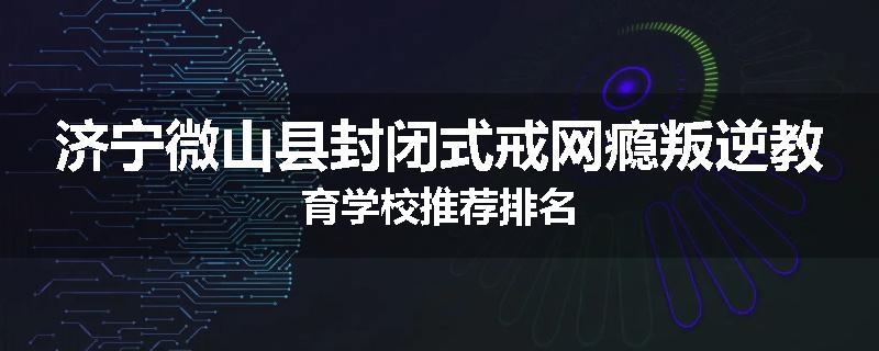 济宁微山县封闭式戒网瘾叛逆教育学校推荐排名