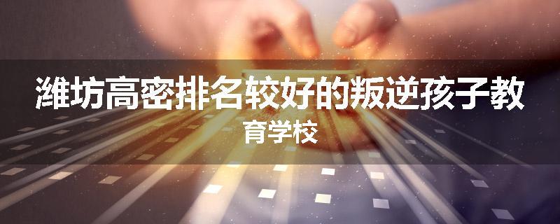 潍坊高密排名较好的叛逆孩子教育学校
