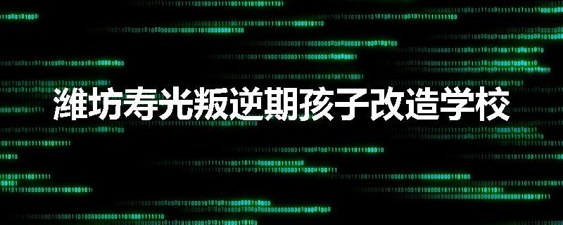 潍坊寿光叛逆期孩子改造学校