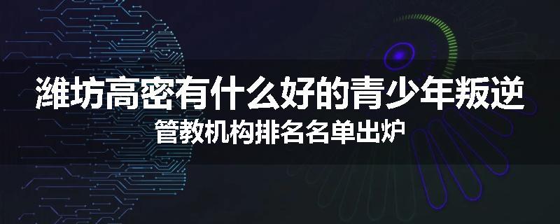潍坊高密有什么好的青少年叛逆管教机构排名名单出炉
