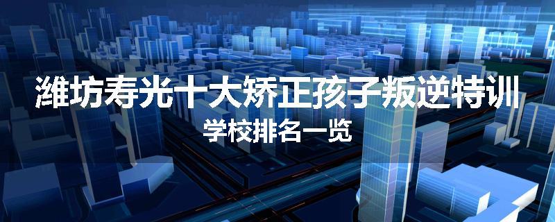 潍坊寿光十大矫正孩子叛逆特训学校排名一览