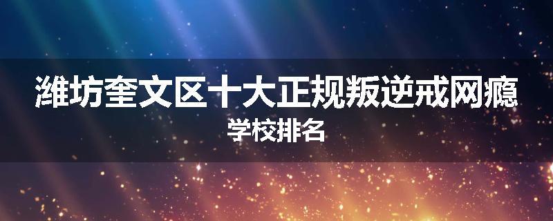 潍坊奎文区十大正规叛逆戒网瘾学校排名