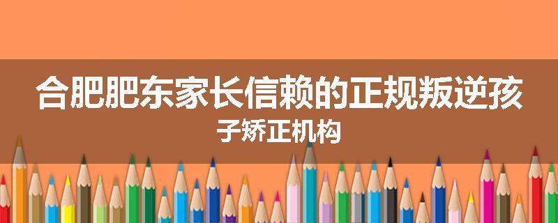 合肥肥东家长信赖的正规叛逆孩子矫正机构