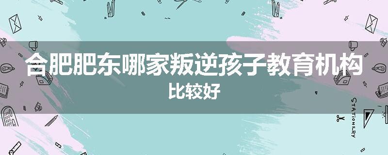 合肥肥东哪家叛逆孩子教育机构比较好