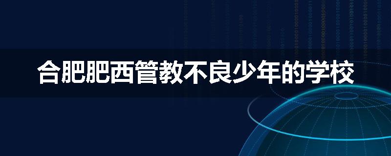 合肥肥西管教不良少年的学校