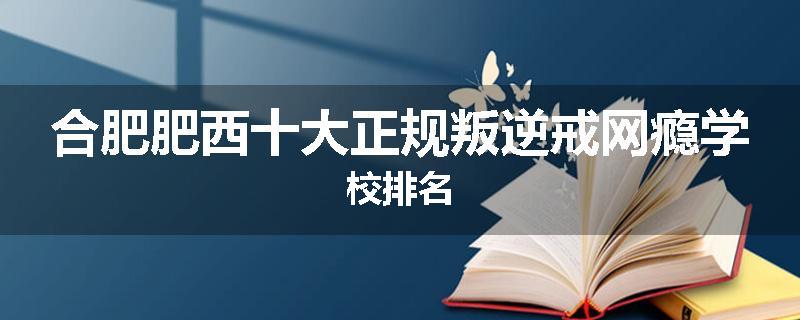合肥肥西十大正规叛逆戒网瘾学校排名