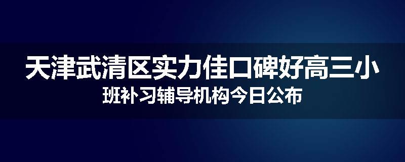 天津武清区实力佳口碑好高三小班补习辅导机构今日公布