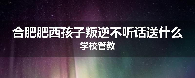合肥肥西孩子叛逆不听话送什么学校管教