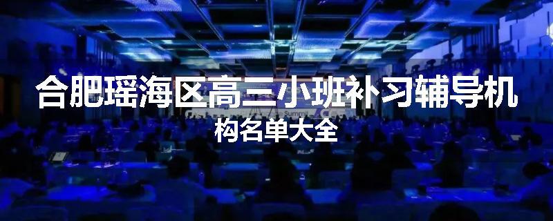 合肥瑶海区高三小班补习辅导机构名单大全