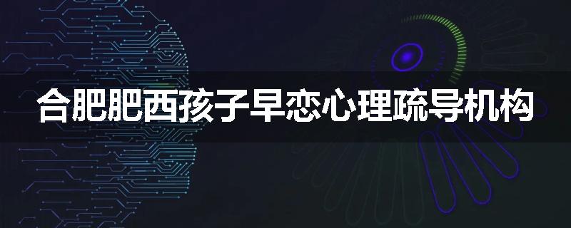 合肥肥西孩子早恋心理疏导机构