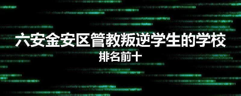 六安金安区管教叛逆学生的学校排名前十