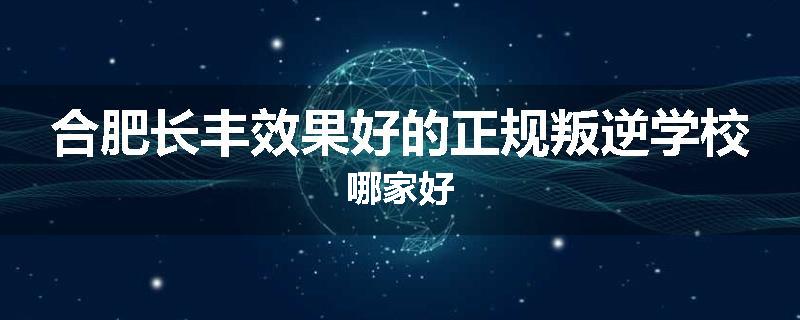合肥长丰效果好的正规叛逆学校哪家好