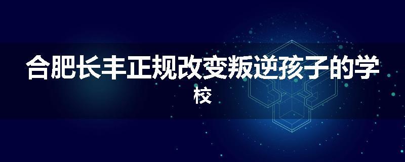 合肥长丰正规改变叛逆孩子的学校