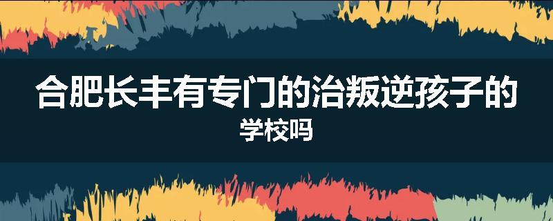 合肥长丰有专门的治叛逆孩子的学校吗