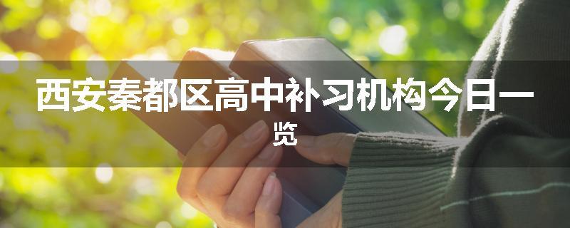 西安秦都区高中补习机构今日一览