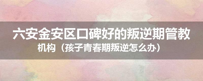 六安金安区口碑好的叛逆期管教机构（孩子青春期叛逆怎么办）