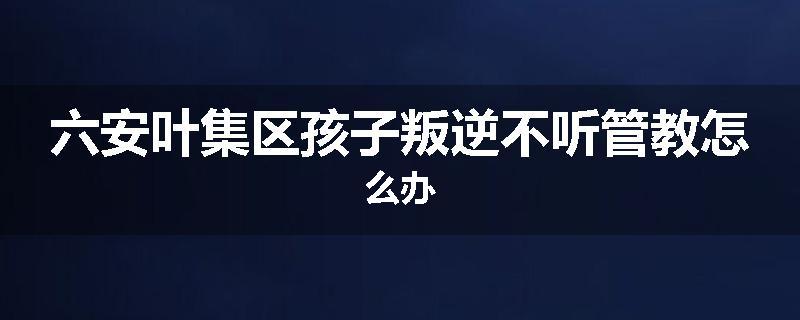 六安叶集区孩子叛逆不听管教怎么办
