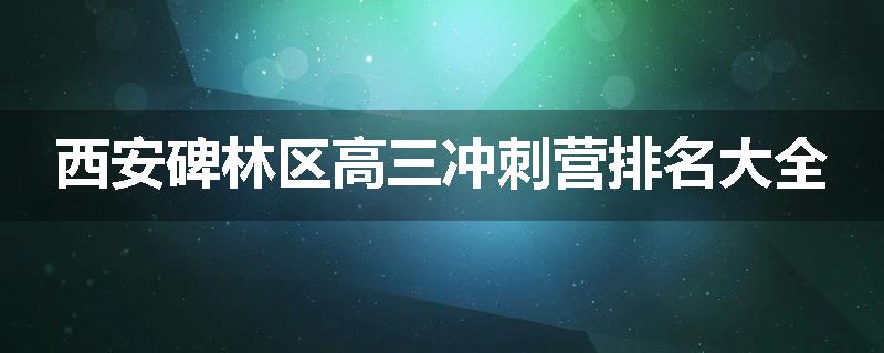 西安碑林区高三冲刺营排名大全