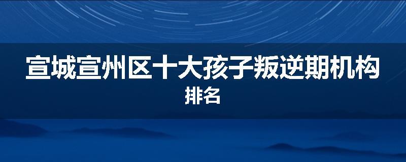 宣城宣州区十大孩子叛逆期机构排名