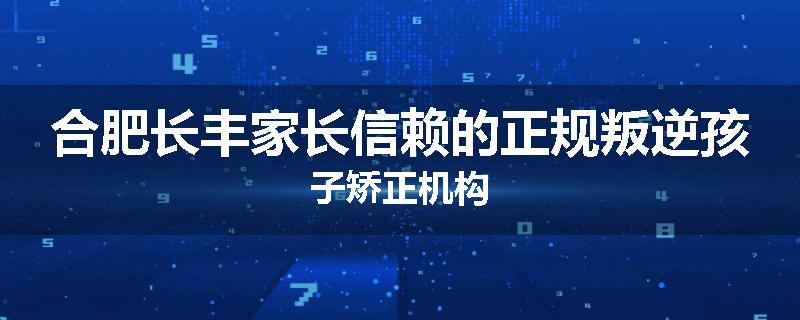 合肥长丰家长信赖的正规叛逆孩子矫正机构