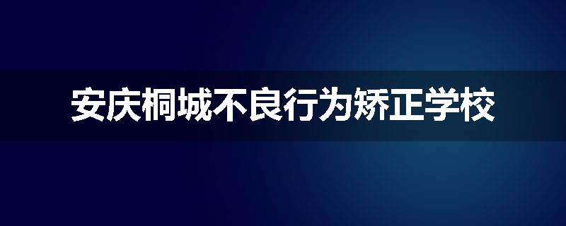 安庆桐城不良行为矫正学校