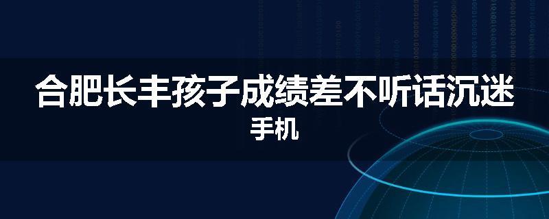 合肥长丰孩子成绩差不听话沉迷手机