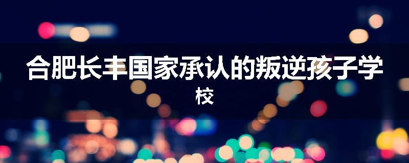 合肥长丰国家承认的叛逆孩子学校