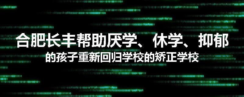 合肥长丰帮助厌学、休学、抑郁的孩子重新回归学校的矫正学校