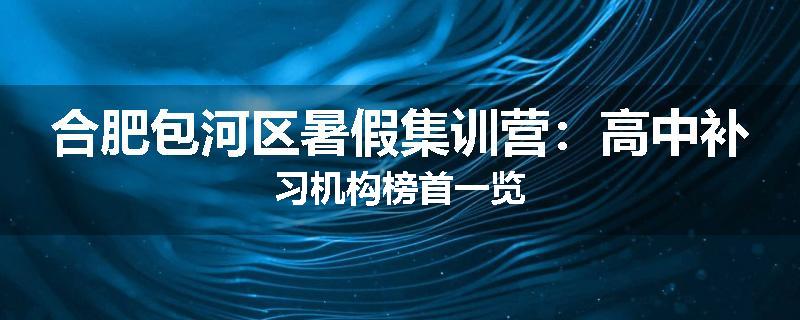 合肥包河区暑假集训营：高中补习机构榜首一览