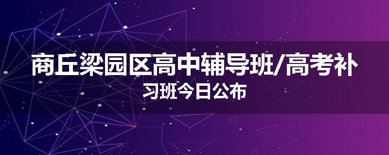 商丘梁园区高中辅导班/高考补习班今日公布