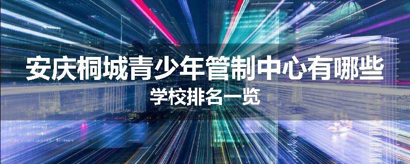 安庆桐城青少年管制中心有哪些学校排名一览