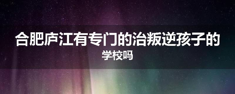 合肥庐江有专门的治叛逆孩子的学校吗