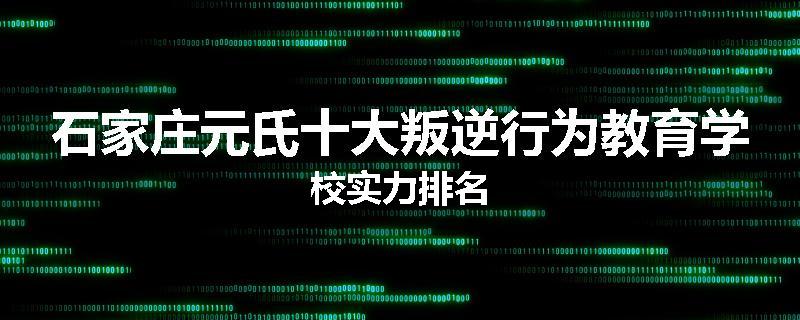 石家庄元氏十大叛逆行为教育学校实力排名