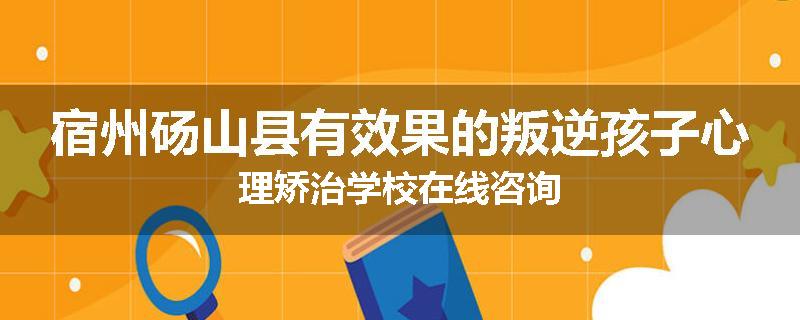 宿州砀山县有效果的叛逆孩子心理矫治学校在线咨询
