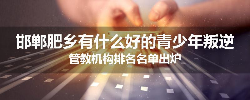 邯郸肥乡有什么好的青少年叛逆管教机构排名名单出炉
