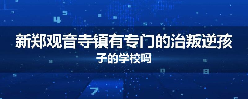 新郑观音寺镇有专门的治叛逆孩子的学校吗