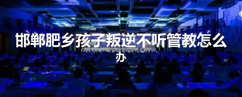 邯郸肥乡孩子叛逆不听管教怎么办