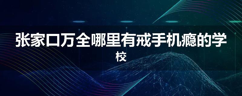 张家口万全哪里有戒手机瘾的学校
