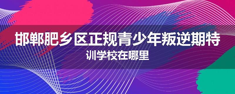 邯郸肥乡区正规青少年叛逆期特训学校在哪里