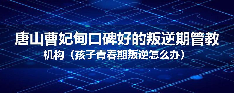 唐山曹妃甸口碑好的叛逆期管教机构（孩子青春期叛逆怎么办）