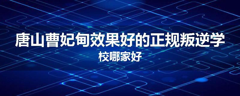 唐山曹妃甸效果好的正规叛逆学校哪家好
