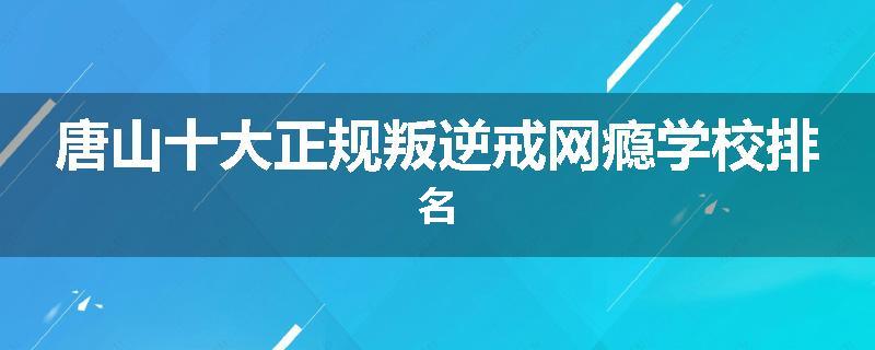 唐山十大正规叛逆戒网瘾学校排名