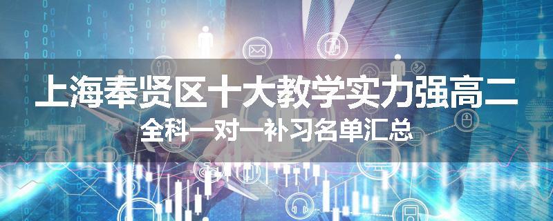 上海奉贤区十大教学实力强高二全科一对一补习名单汇总