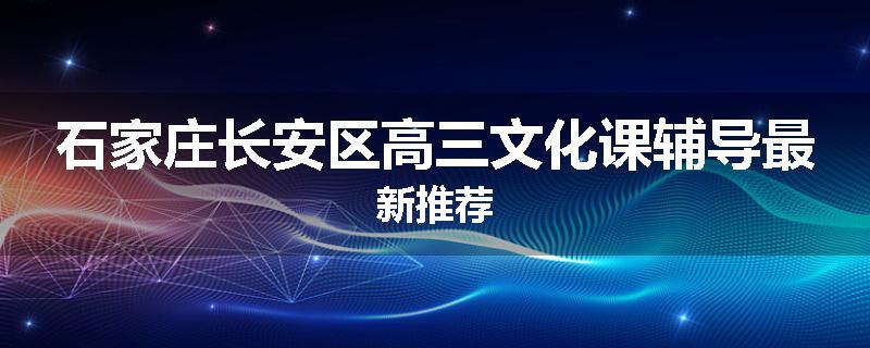 石家庄长安区高三文化课辅导最新推荐