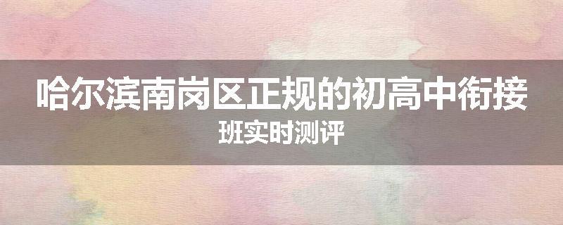 哈尔滨南岗区正规的初高中衔接班实时测评