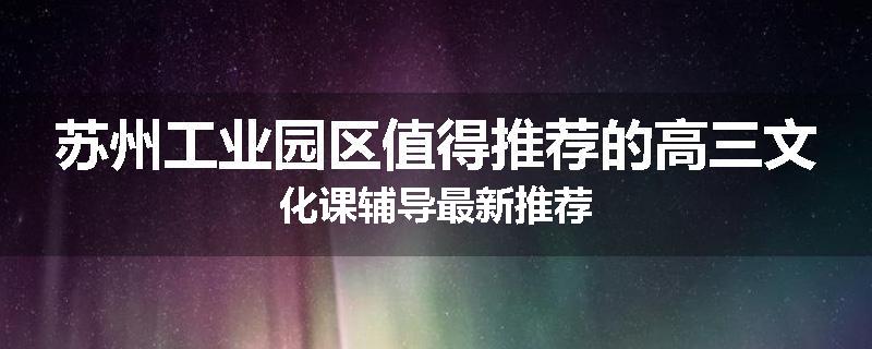苏州工业园区值得推荐的高三文化课辅导最新推荐