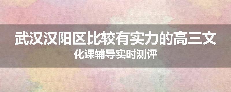 武汉汉阳区比较有实力的高三文化课辅导实时测评