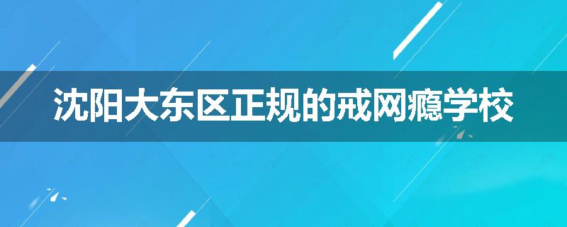 沈阳大东区正规的戒网瘾学校